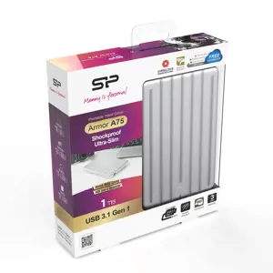 "Silicon Power Armor A75", 1000 GB, 2,5", 3.2 Gen 1 (3.1 Gen 1), sidabrinės spalvos