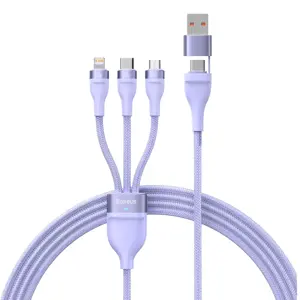 Baseus Flash Series II USB Type C | USB Type A cable - USB Type C | Lightning | micro USB 100 W 1.2 m purple (CASS030105)