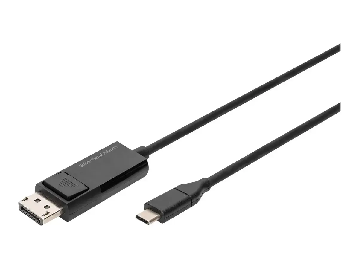 DIGITUS USB Type-C į DisplayPort dvikryptis maks. skiriamoji geba 8K 30Hz ilgis 2 m Juoda