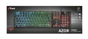 "Trust GXT 835 Azor", pilno dydžio (100%), USB, mechaninis, QWERTY, LED, juodas