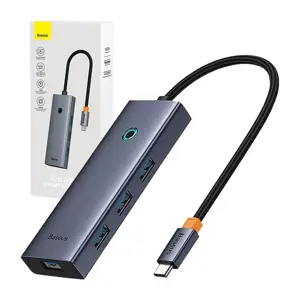 Koncentratorius 5w1 Baseus UltraJoy 5 prievadų (1xHDMI4K@30Hz + 4xUSB 3.0), pilkas