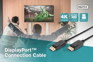 ASSMANN "Displayport" kabelis 2 m AWG28 2x ekranuotas 20 kontaktų juodas