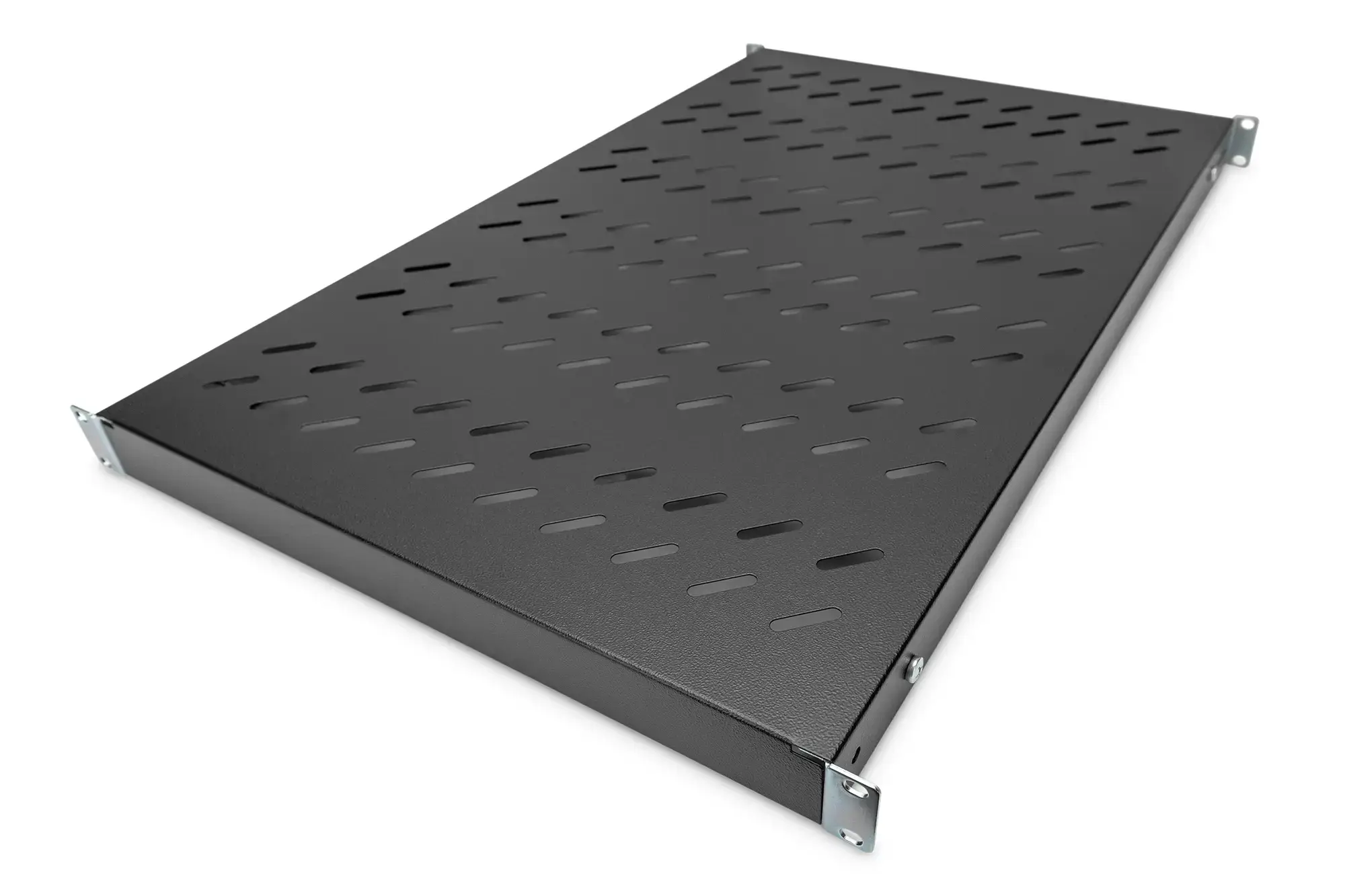 DIGITUS 1U fiksuota lentyna 1000 mm gylio lentynoms 44x482x700 mm reguliuoti. 700-900 mm gylis juoda spalva juoda RAL9005