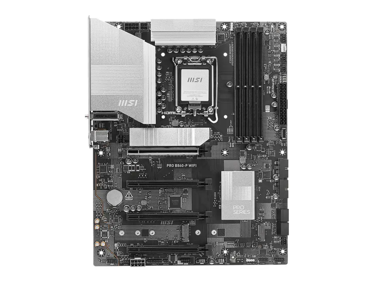 MSI PRO B860-P WIFI | Processor family Intel | Processor socket LGA1851 | DDR5 | Supported hard disk drive interfaces SATA, M.2 | Number of SATA connectors 4