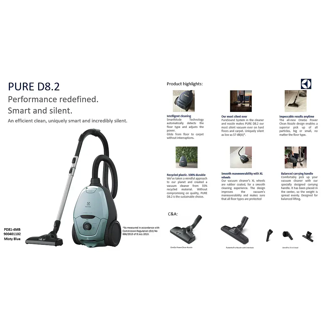 Dulkių siurblys ELECTROLUX PD82-4MB