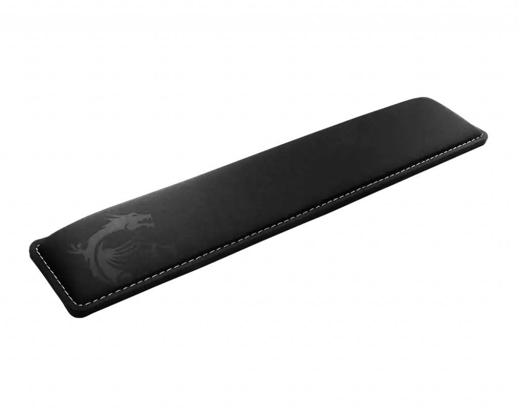 MSI VIGOR WR01 Klaviatūros riešo atrama "Juoda, su ikoniniu drakono dizainu, vėsios atminties putos su gelio įdaru, neslystantis guminis pagrindas, pasvirusi forma, VIGOR serijos klaviatūros priedas, suderinama su dauguma žaidimų klaviatūrų", atminties putos, guma, juoda, 432 x 86 x 25 mm, 300 g, 360 g