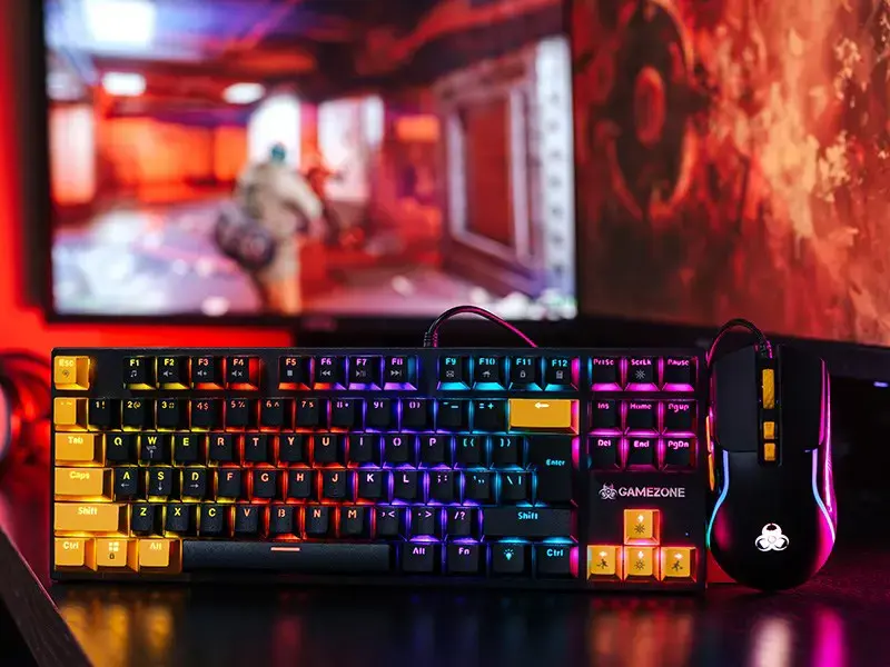 Tracer HORNET 87 keyboard Mouse included Gaming USB QWERTY English Black, Yellow