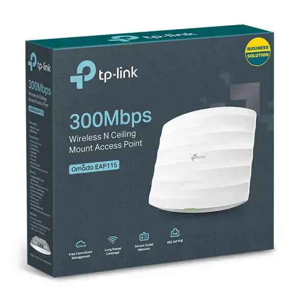 TP-Link 300Mbps belaidis N prieigos taškas, tvirtinamas prie lubų, 300 Mbps, 300 Mbps, 10,100,1000 Mbps, 2,4-2,4835 GHz, IEEE 802.11b, IEEE 802.11g, IEEE 802.11g, IEEE 802.11n, 300M: -71dBm@10% PER 150M: -75dBm@10% PER 54M: -78dBm@10% PER 11M: -93dBm@8% PER 6M: -92dBm@10% PER...