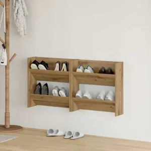 Sieninės batų spintos 2 pcs artisano ąžuolo Apdirbta mediena