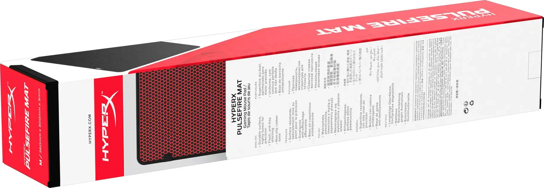 "HyperX Pulsefire Mat" - žaidimų pelės kilimėlis - medžiaginis (M), juodas, vienspalvis, medžiaginis, guminis, žaidimų pelės kilimėlis