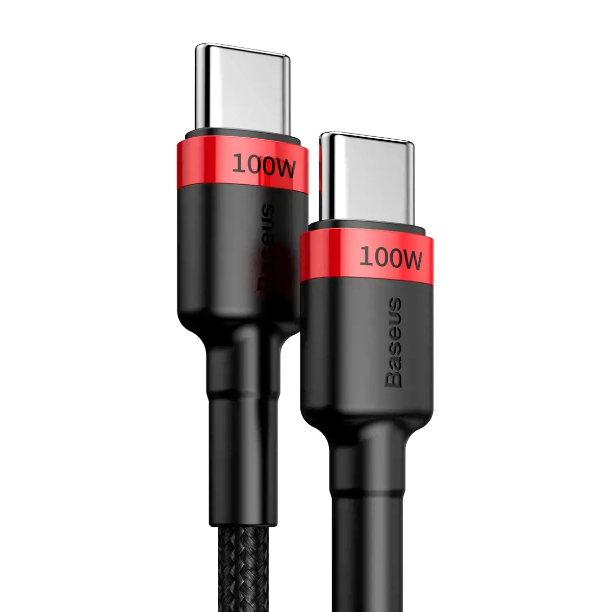 "Baseus Cafule PD2.0" 100 W greitasis įkrovimas USB C tipo kabeliui (20 V 5 A) 2 m raudona+juoda