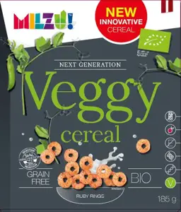 Ekologiški veganiški sausi pusryčiai BIO MILZU! Ruby Rings Next Generation, 185 g LT-EKO-001