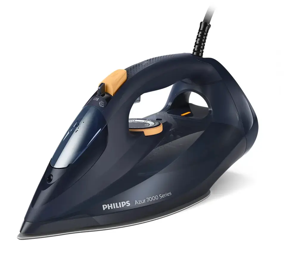 "Philips" 7000 serijos DST7060/20 HV garinis lygintuvas mėlyna/geltona, garinis lygintuvas, "SteamGlide Elite" padas, 2 m, 250 g/min, mėlyna, geltona, 55 g/min
