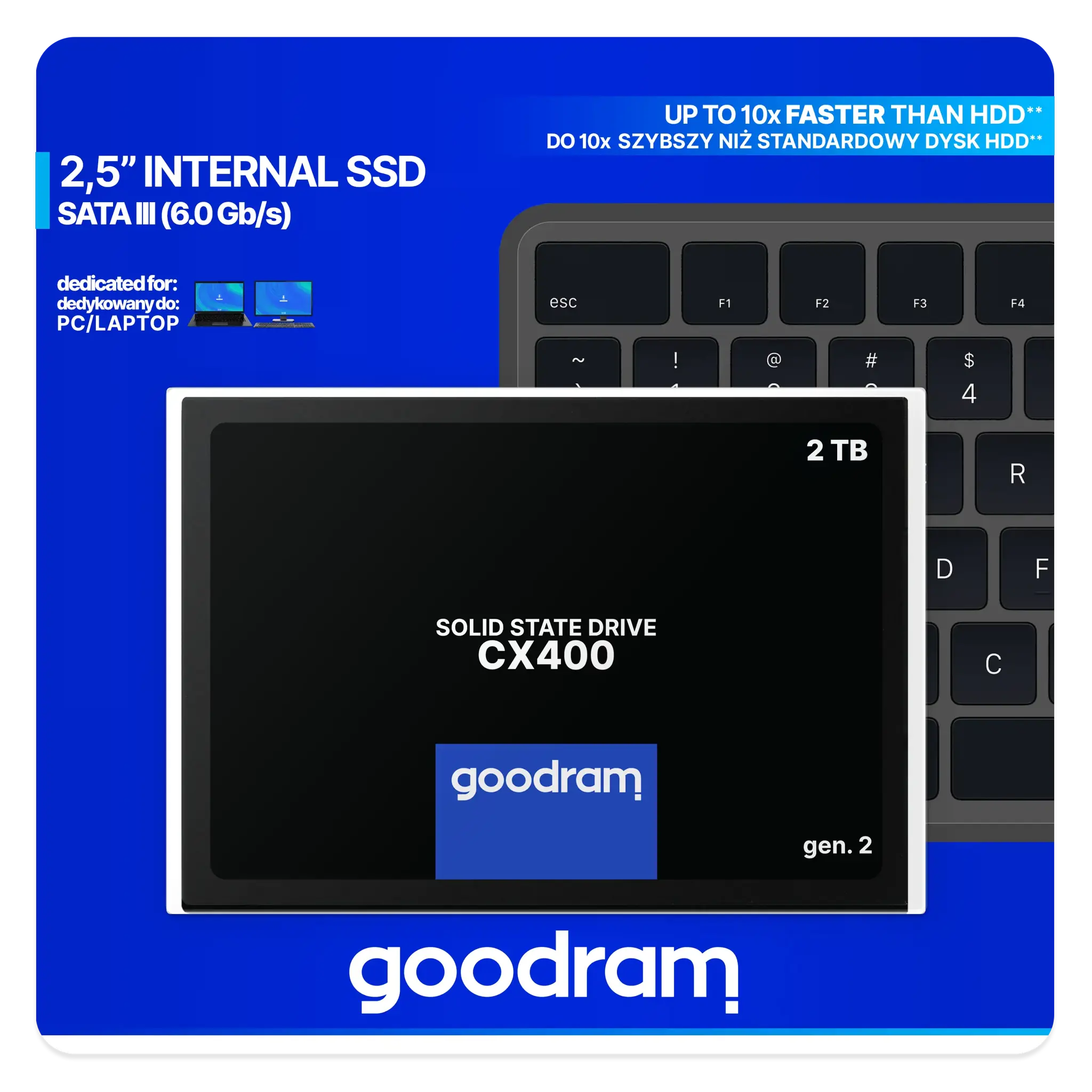 SSD diskas GOODRAM SSDPR-CX400-02T-G2 2 TB, 2.5", Serial ATA III