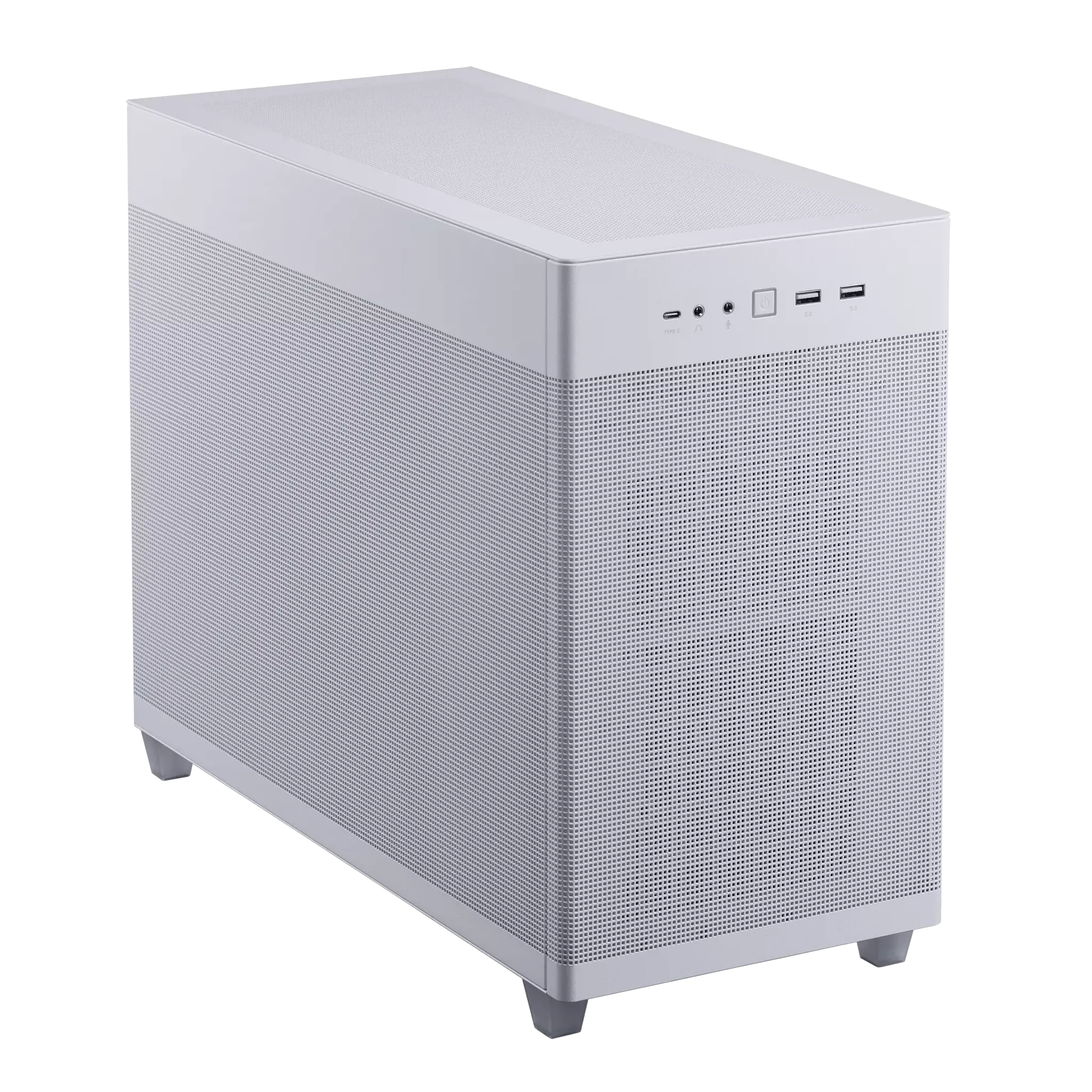 ASUS Prime AP201 MicroATX, Mini Tower, kompiuteris, baltas, micro ATX, Mini-ITX, 17 cm, 33,8 cm