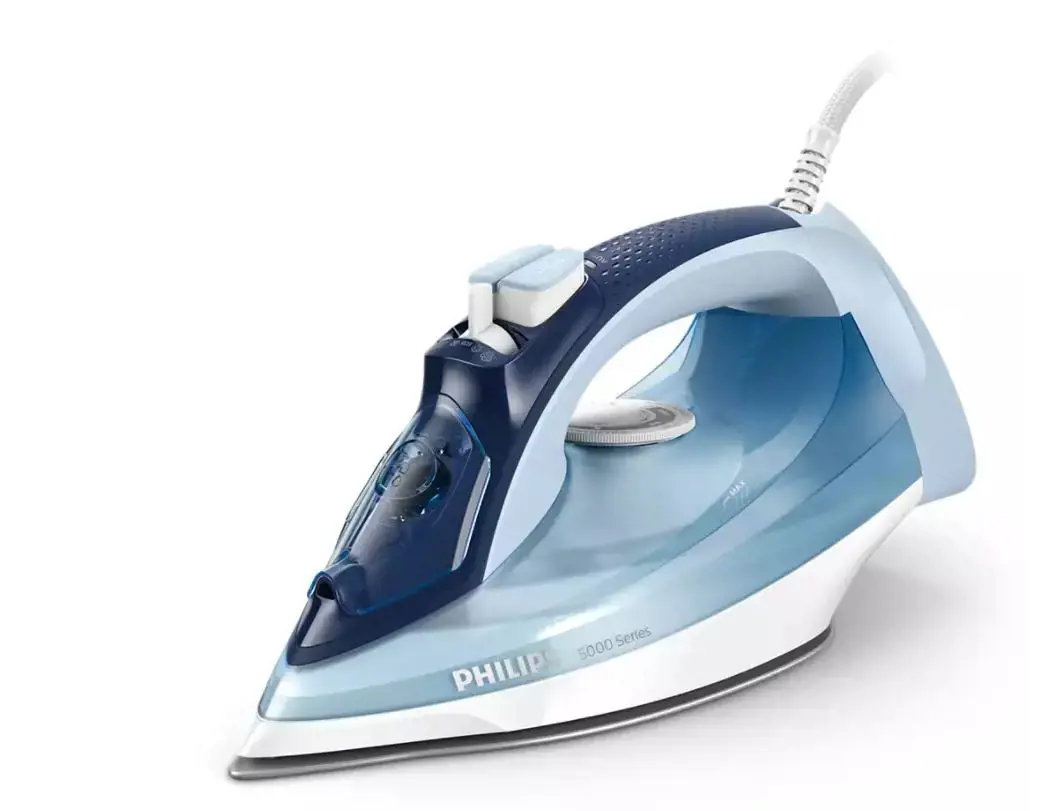 "Philips" 5000 serijos garų lygintuvas 2400 W, garų lygintuvas, "SteamGlide Plus" padas, 2 m, 180 g/min, mėlynas, 45 g/min