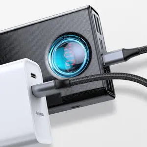 Maitinimo baterija "Baseus Amblight" 30000 mAh, 4xUSB, USB-C, 65W (juoda)