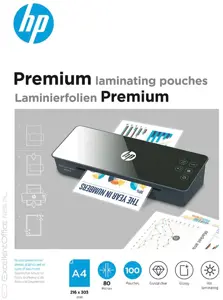HP laminavimo plėvelė PREMIUM A4, 80 mikronų, 100 vnt.