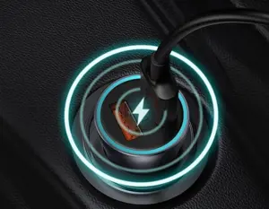 Baseus TZCCJD-0G Golden Contactor Car Charger Dual Quick Charger USB 40W Dark Grey