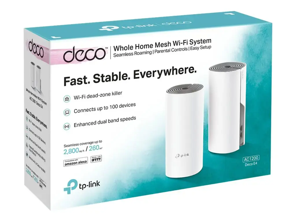 "TP-Link AC1200 Deco" viso namų tinklo "Wi-Fi" sistema, balta, pilka, vidinė, LAN, WLAN, 0 - 40 °C, -40 - 70 °C, 10 - 90 %