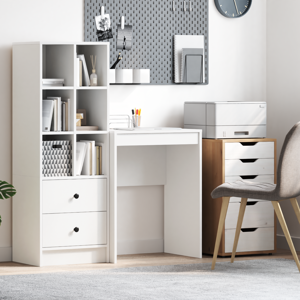 Minimalistinis rašomasis stalas Balta Medienos drožlių plokštė