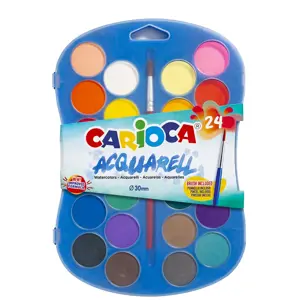 Akvareliniai dažai CARIOCA, 24 spalvų rinkinys