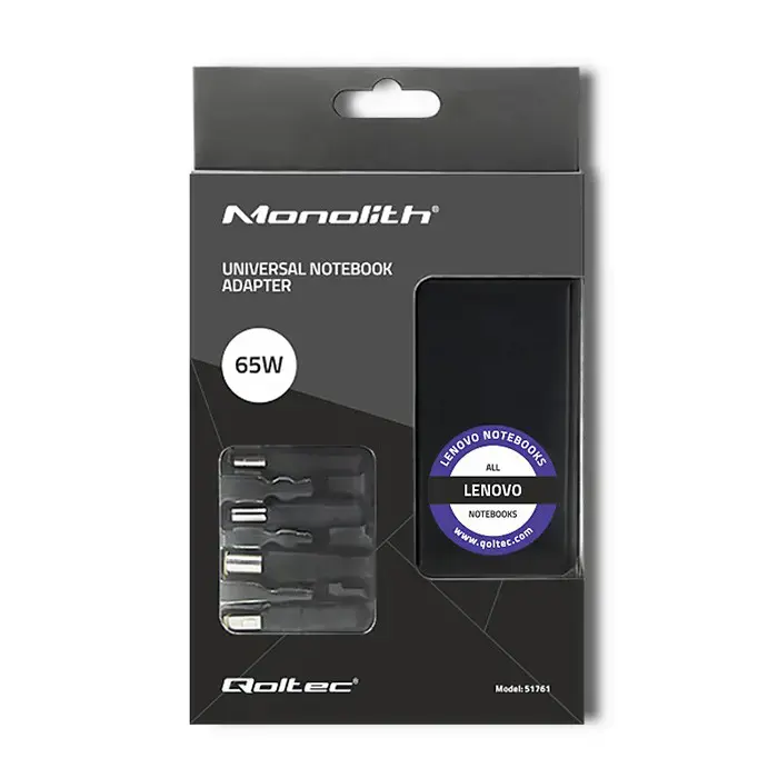 QOLTEC 51761 Power adapter Qoltec designed for Lenovo   65W   4 plugs