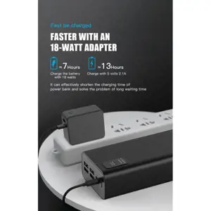 Platinet power bank 30000mAh PD QC LED, baltos spalvos