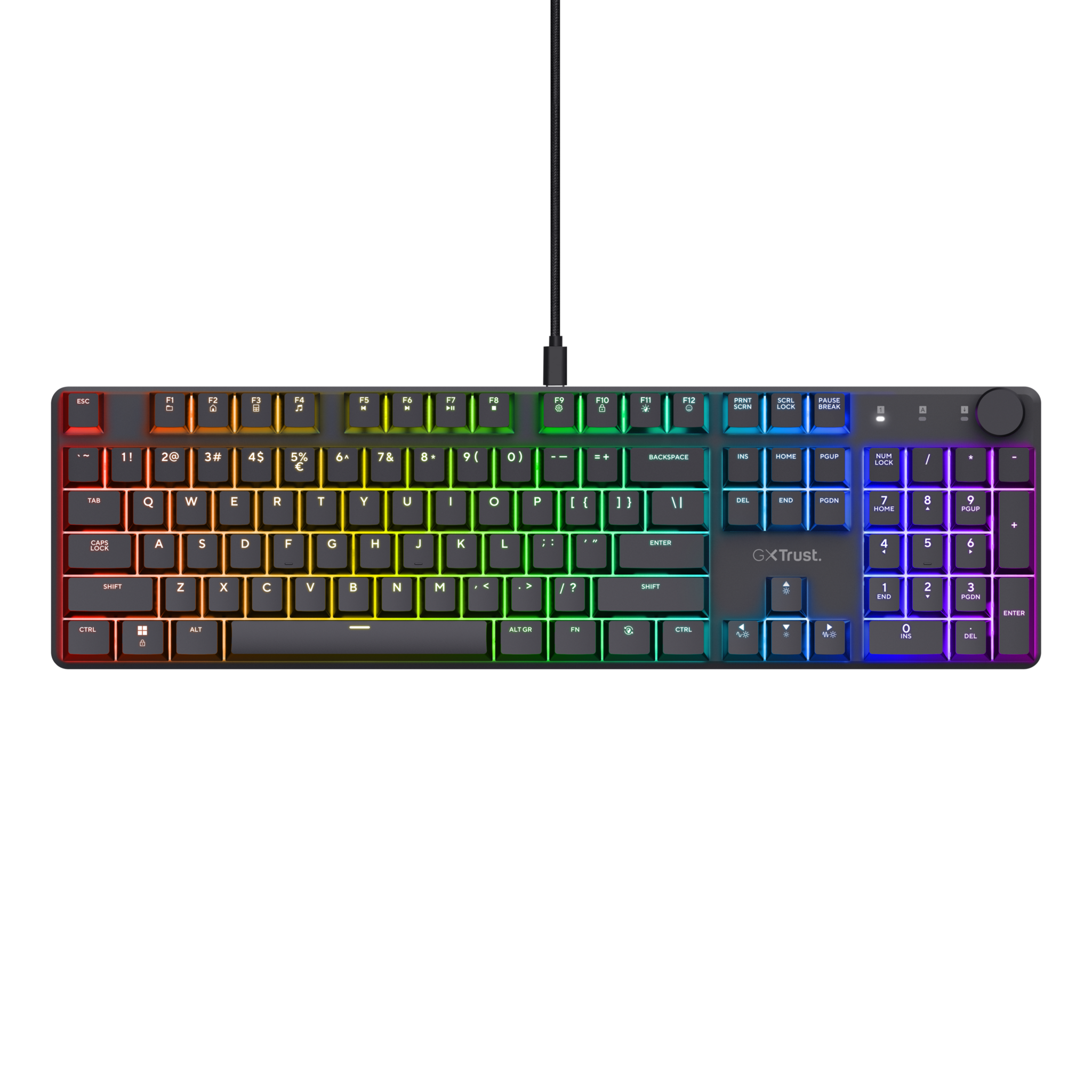 Trust GXT 866 TORIX, Wired, USB, Mechanical, QWERTY, RGB LED, Black