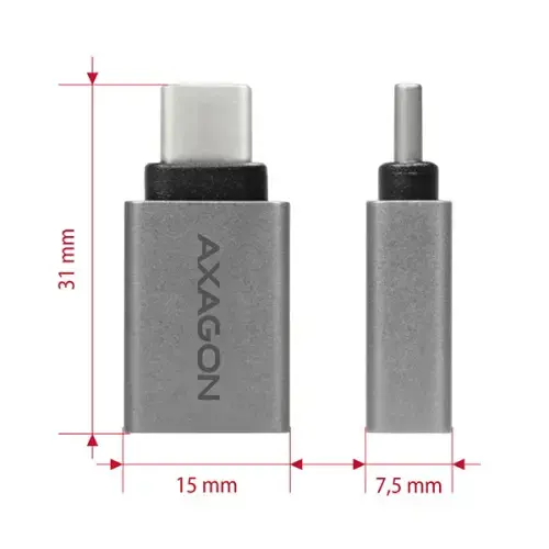 AXAGON RUCM-AFA USB 3.0 C tipo vyriškas > A tipo moteriškas ALU