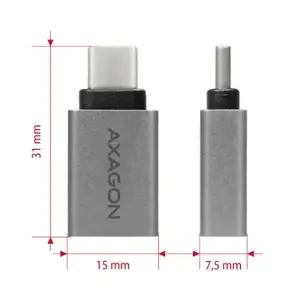 AXAGON RUCM-AFA USB 3.0 C tipo vyriškas > A tipo moteriškas ALU