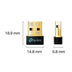 "TP-Link Bluetooth 5.0 Nano USB adapteris, A tipo USB, "Bluetooth", juodas, kompiuteris, 0-40 °C, 1…