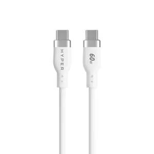 Hyper HyperJuice USB-C Silicone Charging Cable, 1.5 m, White | HJ4011WHGL