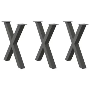 Valgomojo stalo kojos, 3 vnt., antracito spalvos, 80x(72-73) cm, plienas