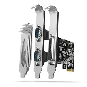 PCI-Express plokštė su vienu lygiagrečiuoju ir dviem nuosekliaisiais 250 kbps prievadais. ASIX AX99…