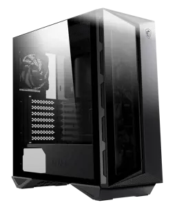 MSI MPG GUNGNIR 110R Vidutinio bokšto žaidimų kompiuterio korpusas, juodas, USB 3.2 Gen2 C tipo, 4x 120 mm ARGB ventiliatorius, "Mystic Light Sync", 1-6 ARGB valdymo plokštė, 2x grūdinto stiklo plokštės, ATX, mATX, mini-ITX, Midi Tower, kompiuteris, juodas, ATX, micro ATX, mini-ITX, metalas, plastikas, SPCC, grūdintas stiklas, žaidimų