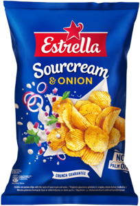 Traškučiai ESTRELLA, grietinės ir svogūnų skonio, 130 g