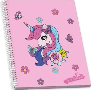 A4 Spiral Book 80sh Enchanted World Sq