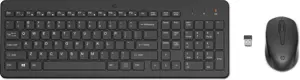 HP 330 belaidės pelės ir klaviatūros derinys, pilno dydžio (100%), RF belaidis, juodas, pelė prided…