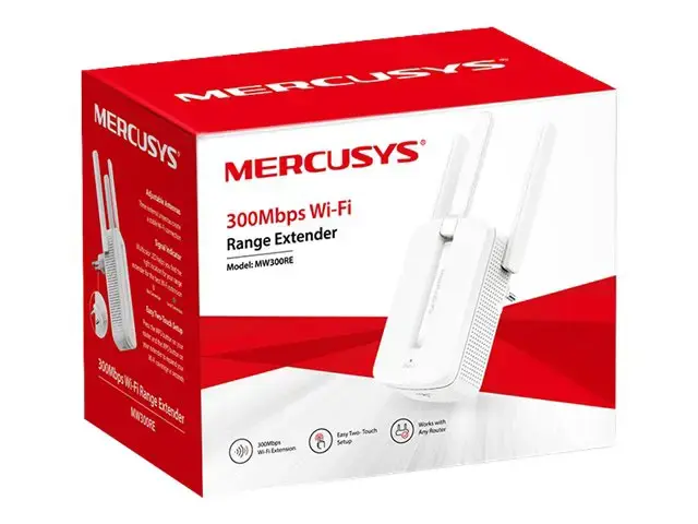 TP-LINK MERCUSYS MW300RE N300 WiFi 802.11n diapazono ilgintuvas WPS 2x antena