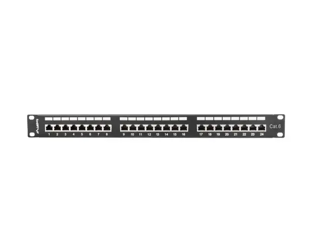 LANBERG PPS6-1024-B Lanberg Patch Panel 24 prievadų 1U, kat. 6, ekranuota, juoda