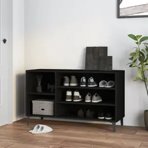 Spintelė batams, juodos spalvos, 102x36x60cm, apdirbta mediena