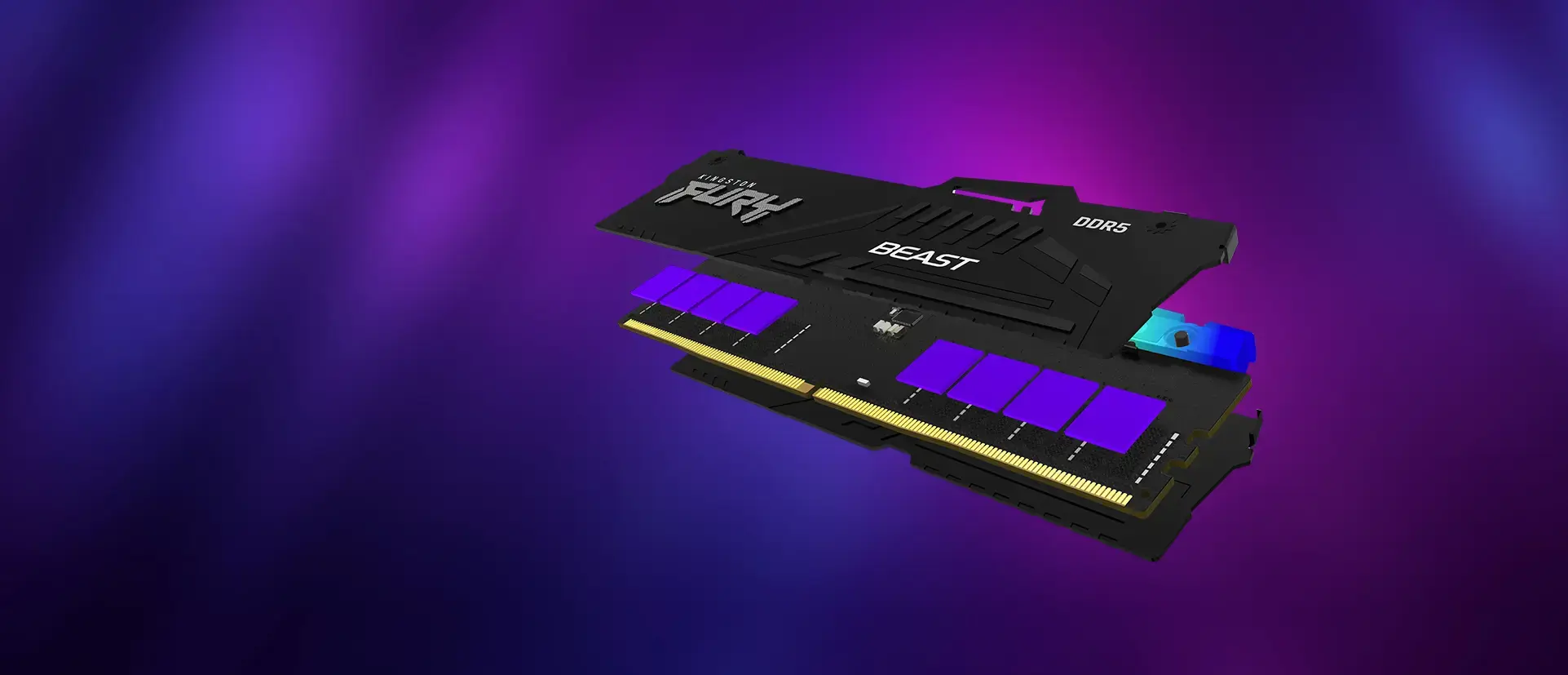 KINGSTON 16GB 6000MT/s DDR5 CL36 DIMM atmintinių rinkinys iš 2 FURY Beast RGB EXPO