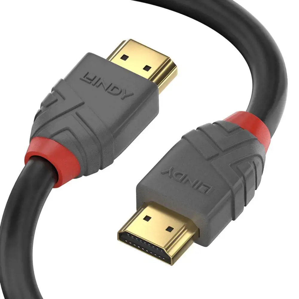 "Lindy" 5 m didelės spartos HDMI kabelis, "Anthra Line", 5 m, A tipo HDMI (standartinis), A tipo HDMI (standartinis), 18 Gb/s, juodas, pilkas
