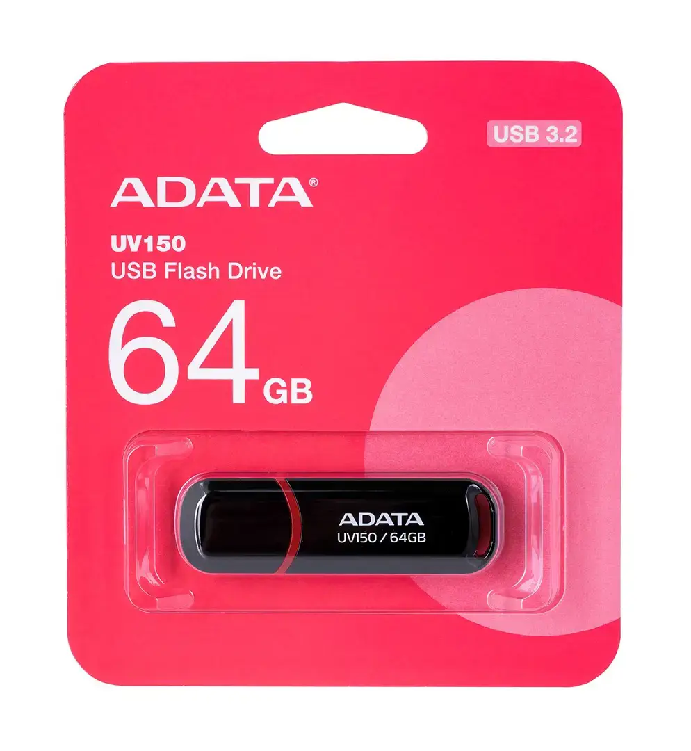A-DATA UV150 64GB USB3.0 atmintinė juoda