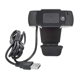 Manhattan USB Webcam, Two Megapixels, 1080p Full HD, USB-A, Integrated Microphone, Adjustable Clip Base, 30 frame per second, Black, Three Year Warranty, Box, 2 MP, 1920 x 1080 pixels, Full HD, 30 fps, 1080p, MJPEG