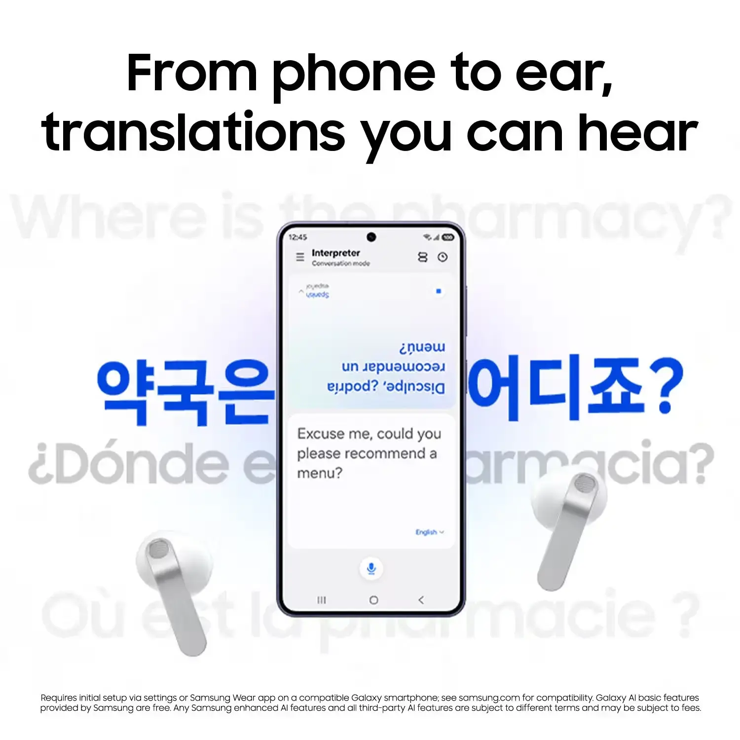Samsung Galaxy Buds4 Belaidės ausinės Earbuds, Bluetooth, Juoda