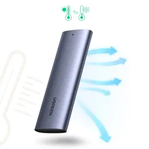 Ugreen 10903, SSD korpusas, M.2, Serial ATA III, 5 Gb/s, USB jungtis, juoda, pilka