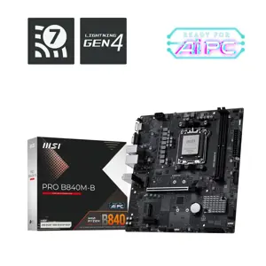 Mainboard MSI AMD B840 SAM5 Micro-ATX Memory DDR5 Memory slots 2 PROB840M-B