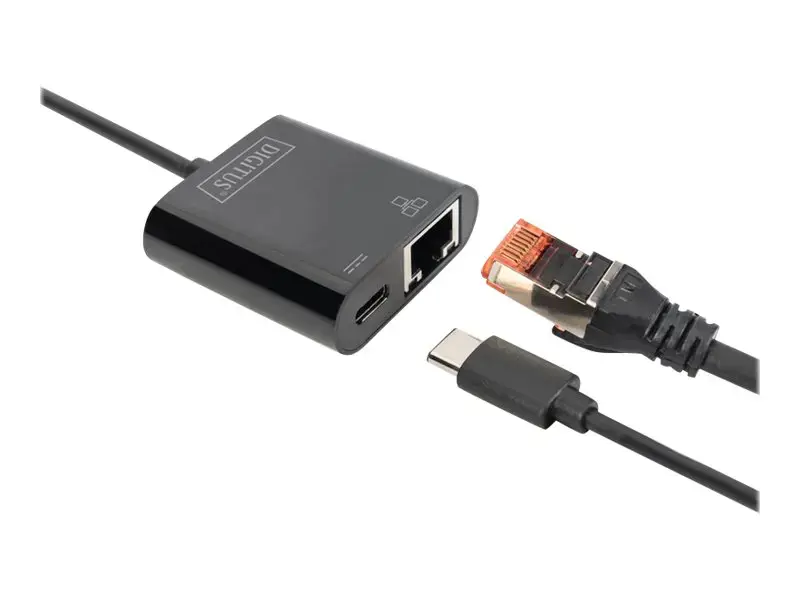 DIGITUS USB Type-C Gigabit Ethernet adapteris su Power Delivery palaikymu
